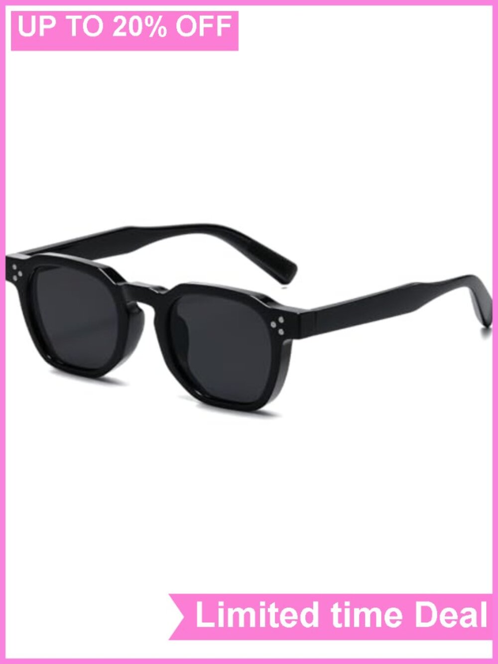 Retro Thick Frame Square Sunglasses UV400 Protection Unisex Adult